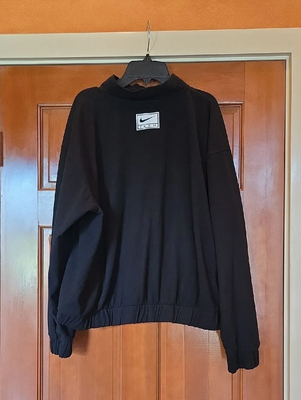 Nike Black Bomber Jacket with White Swoosh,Size 1x Nwot!